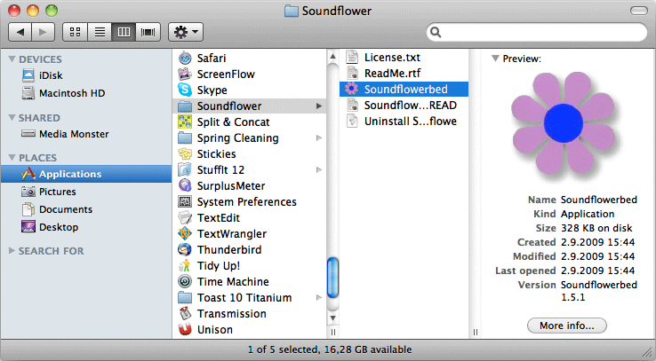 soundflower mac os x 10.7.5